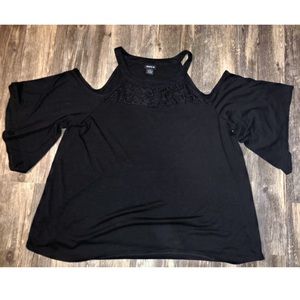 Torrid Cold/Open Shoulder Lace Accent Top